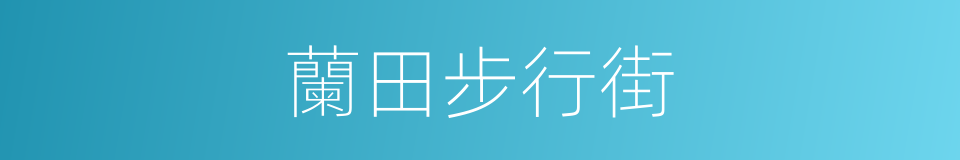 蘭田步行街的同義詞