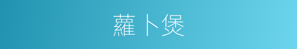 蘿卜煲的同義詞