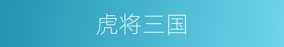 虎将三国的同义词