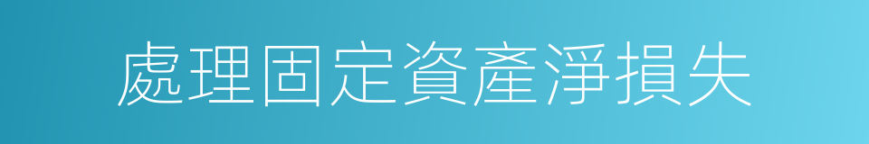 處理固定資產淨損失的同義詞