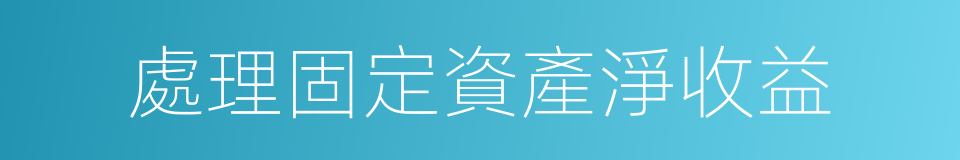 處理固定資產淨收益的同義詞