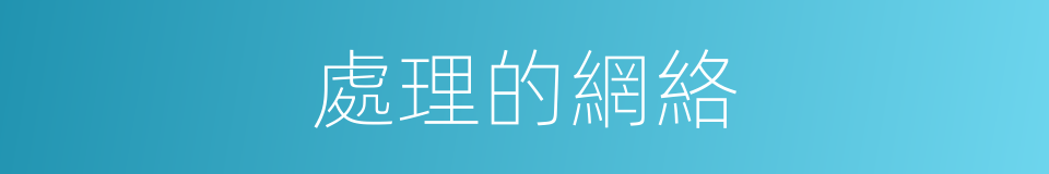 處理的網絡的同義詞