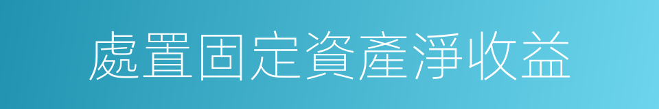 處置固定資產淨收益的同義詞