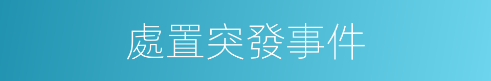 處置突發事件的同義詞