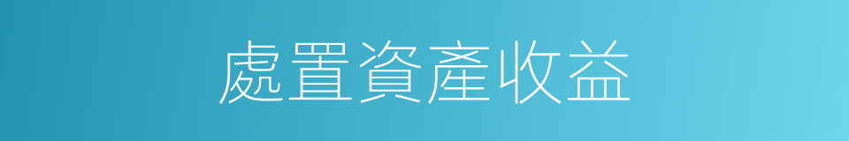 處置資產收益的同義詞