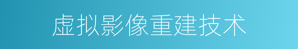 虚拟影像重建技术的同义词