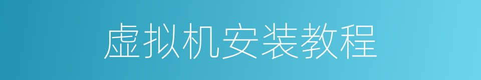 虚拟机安装教程的同义词
