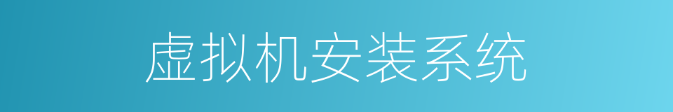 虚拟机安装系统的同义词
