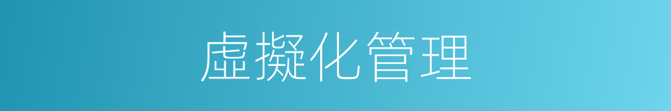 虛擬化管理的同義詞