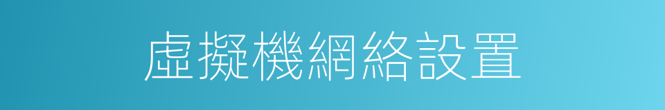 虛擬機網絡設置的同義詞