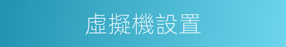 虛擬機設置的同義詞