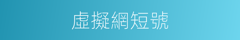 虛擬網短號的同義詞