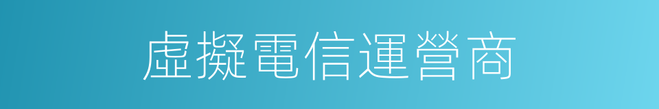 虛擬電信運營商的同義詞