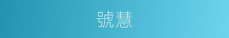 號慧的同義詞