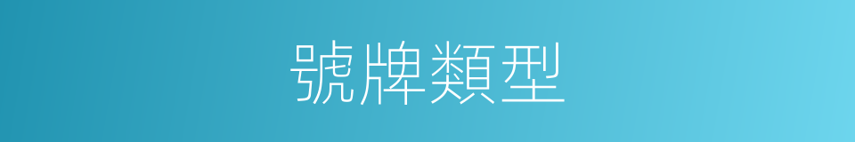 號牌類型的同義詞