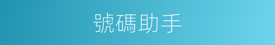 號碼助手的同義詞