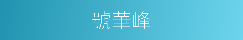 號華峰的同義詞