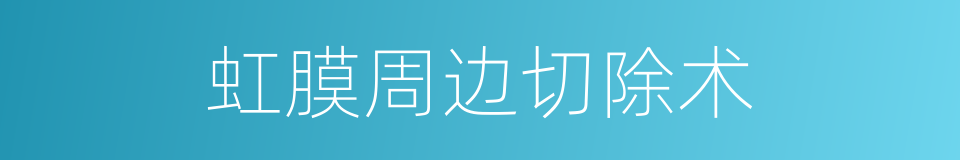 虹膜周边切除术的同义词