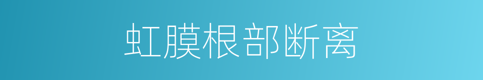 虹膜根部断离的同义词