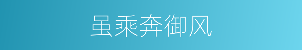 虽乘奔御风的同义词