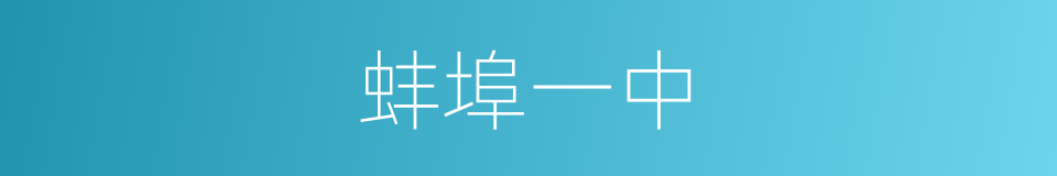 蚌埠一中的同义词
