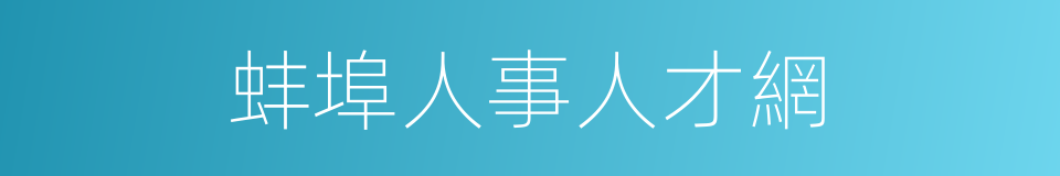 蚌埠人事人才網的同義詞