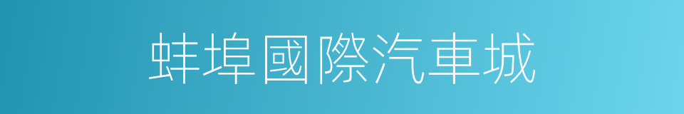 蚌埠國際汽車城的同義詞