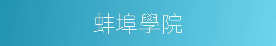 蚌埠學院的同義詞