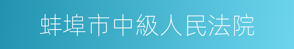 蚌埠市中級人民法院的同義詞