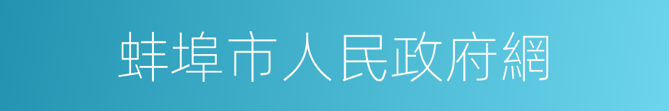 蚌埠市人民政府網的同義詞