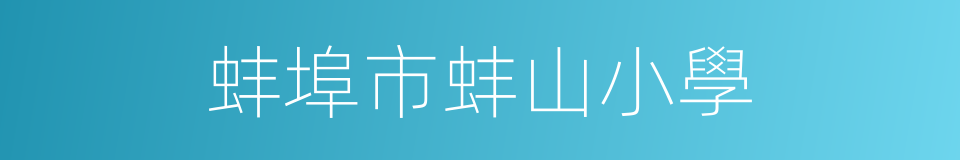 蚌埠市蚌山小學的同義詞