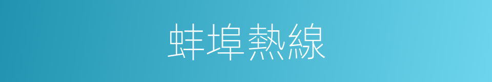 蚌埠熱線的同義詞