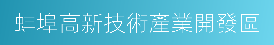 蚌埠高新技術產業開發區的同義詞