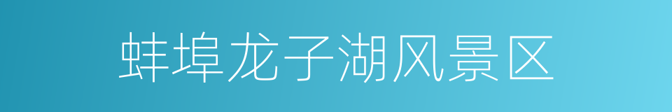 蚌埠龙子湖风景区的同义词