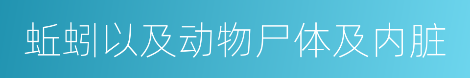 蚯蚓以及动物尸体及内脏的同义词