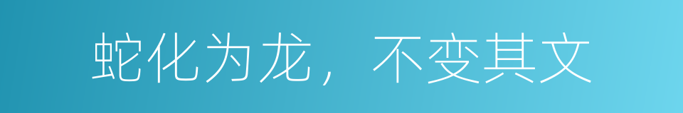 蛇化为龙，不变其文的意思