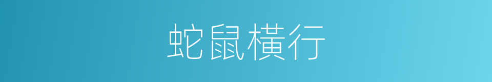 蛇鼠橫行的意思