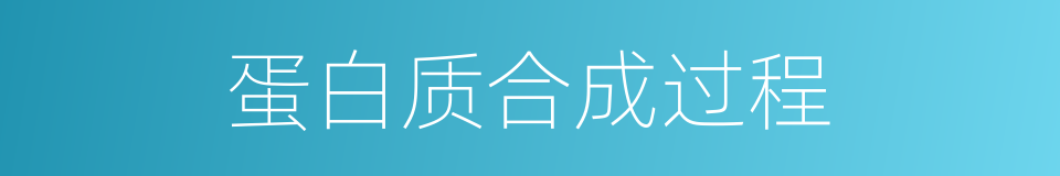蛋白质合成过程的同义词