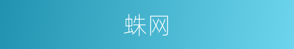 蛛网的意思