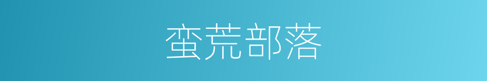 蛮荒部落的同义词