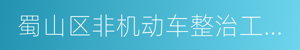 蜀山区非机动车整治工作实施方案的同义词