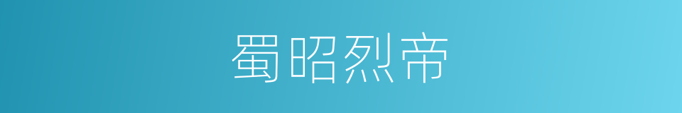 蜀昭烈帝的同义词