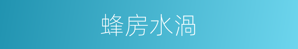 蜂房水渦的意思