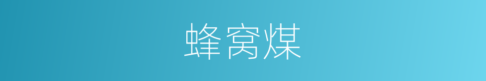 蜂窝煤的意思
