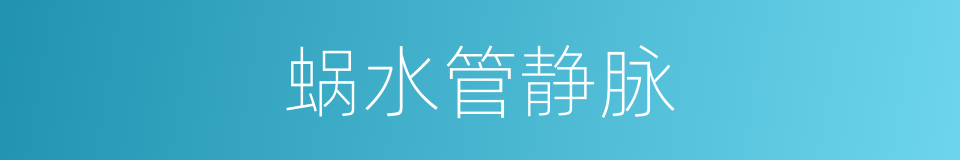蜗水管静脉的同义词