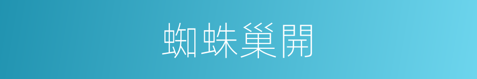 蜘蛛巢開的同義詞