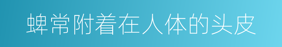 蜱常附着在人体的头皮的同义词
