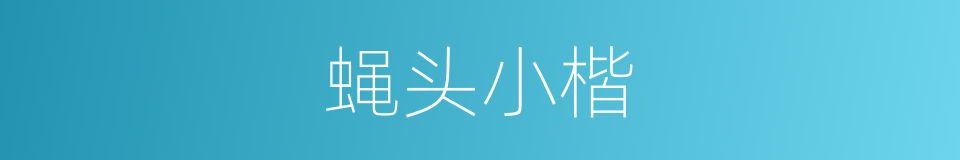 蝇头小楷的意思