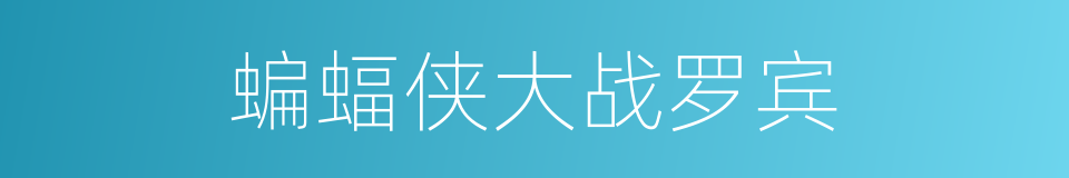 蝙蝠侠大战罗宾的同义词