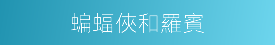 蝙蝠俠和羅賓的同義詞